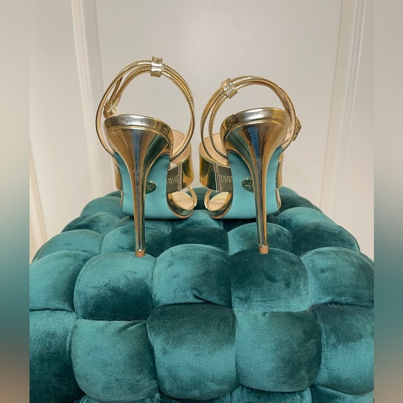 BETSEY JOHNSON JENNA Gold Foil Sling Back Sz 6 - Picture 8 of 8